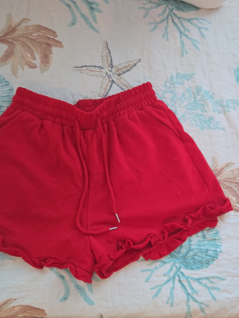 Timing Red Women's Ruffle-Hem Shorts - Picture 4 of 4